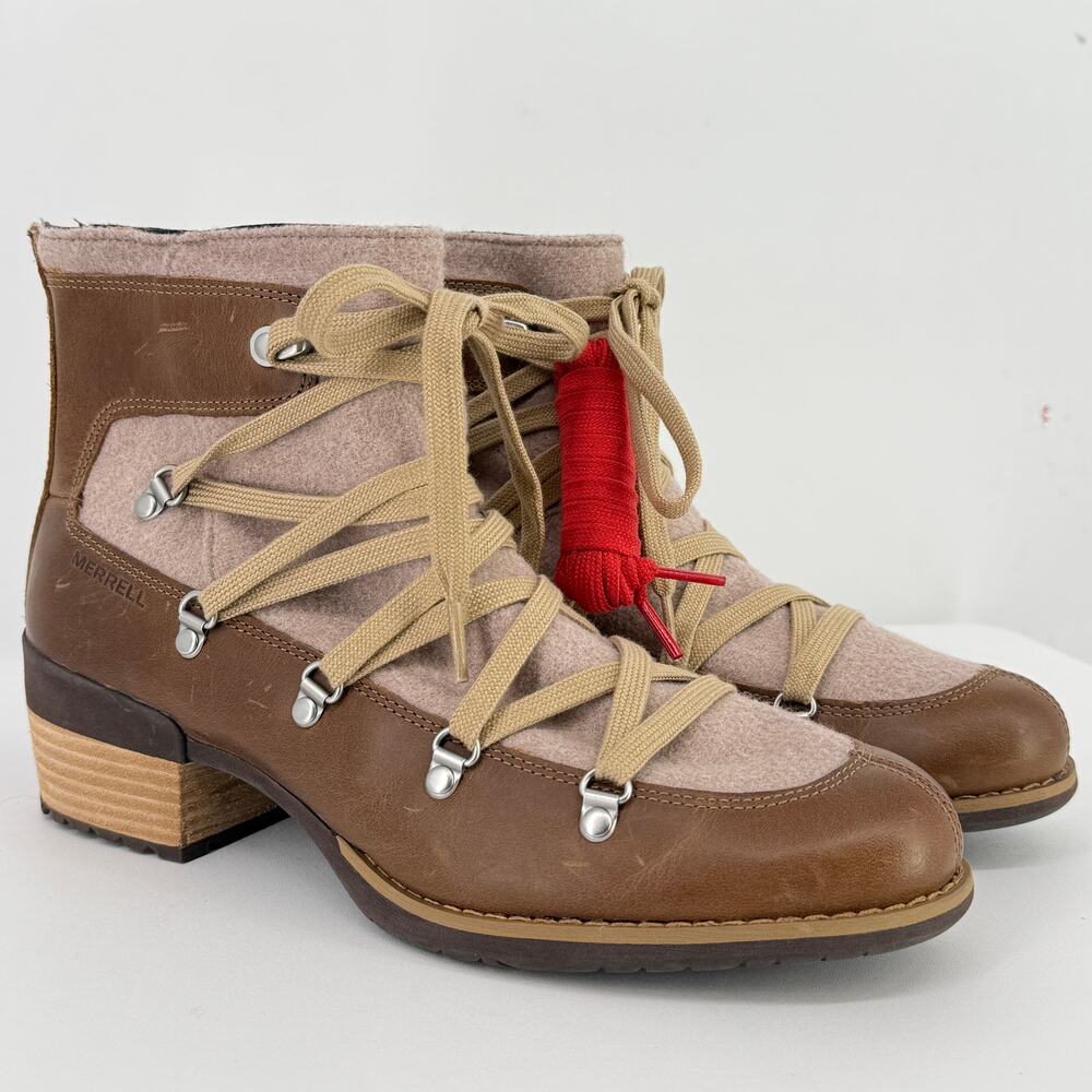 Merrell Shiloh II Warm Boots Womens Sz 10.5 Logger Utility Hiking Leather